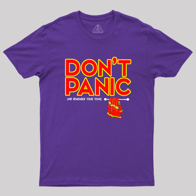 Don't Panic With Towel Geek T-Shirt