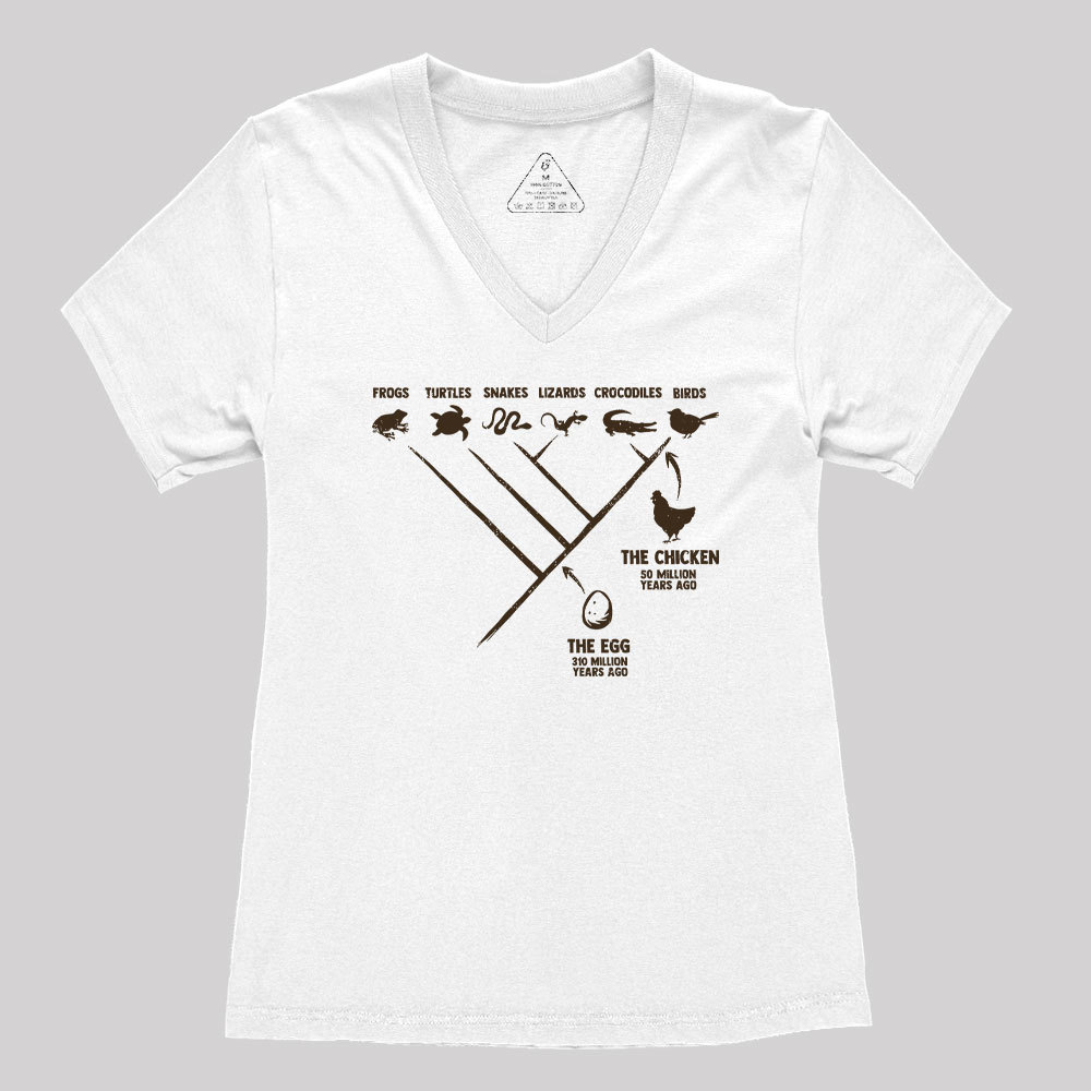 The Chicken And The Egg Geek Women's V-Neck T-shirt