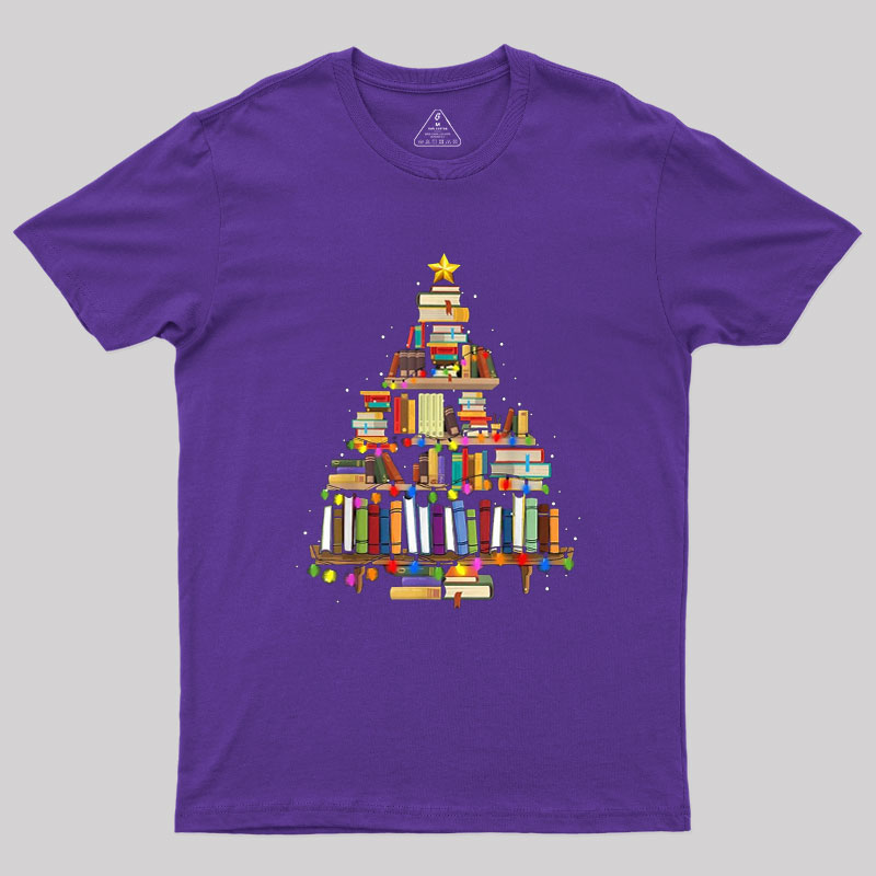 Book Tree Christmas Geek T-Shirt