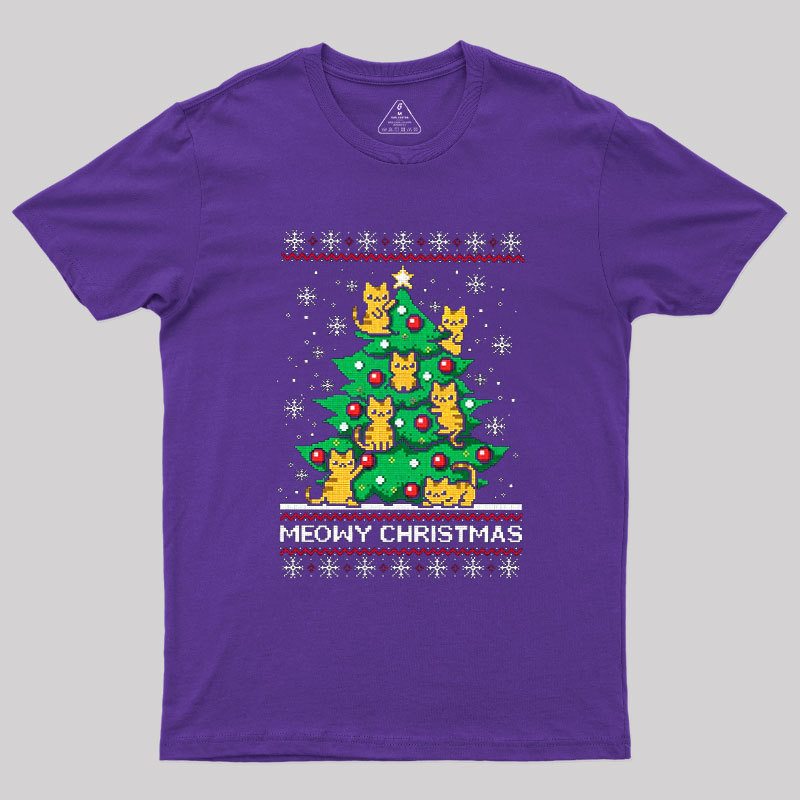 Meowy Christmas Geek T-Shirt