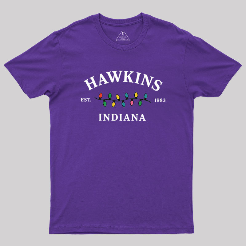Hawkins Indiana Nov. 1983 Christmas Lights Geek T-Shirt
