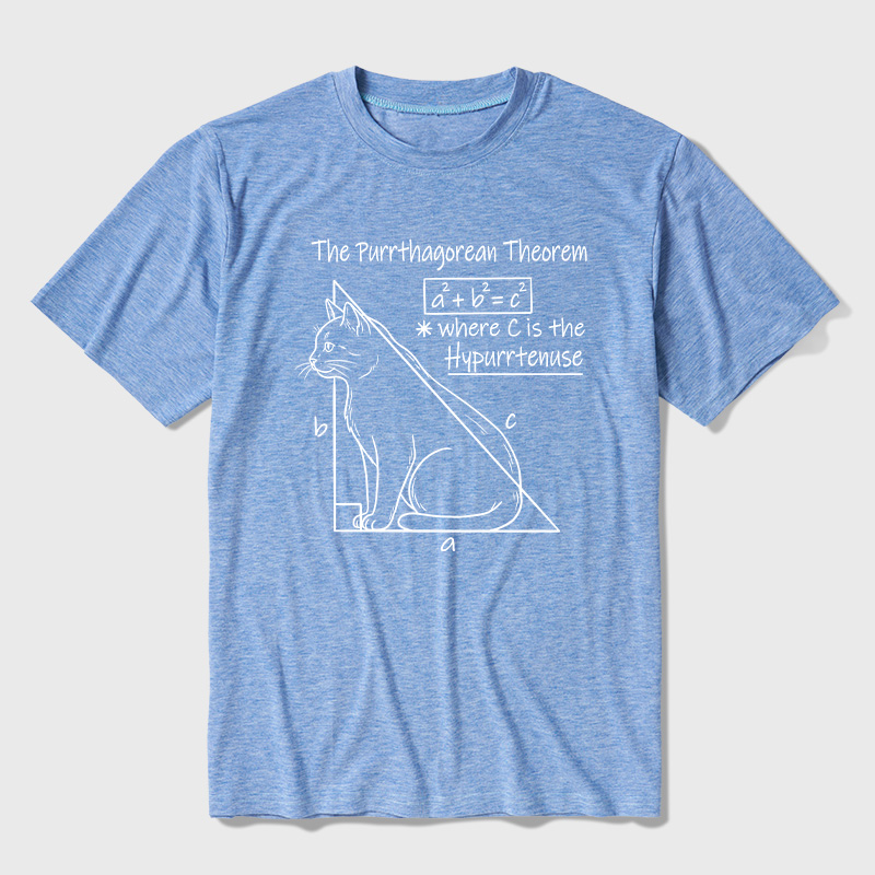 The Purrthagorean Theorem Cat Math Pun Ultra Soft Heather Tees