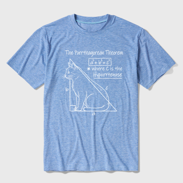 The Purrthagorean Theorem Cat Math Pun Ultra Soft Heather Tees