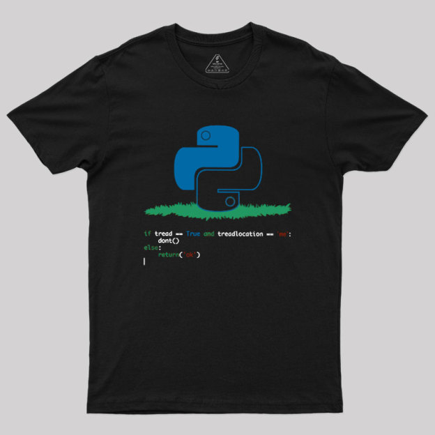 Python Dont Tread On Me Code Pun Geek T-Shirt