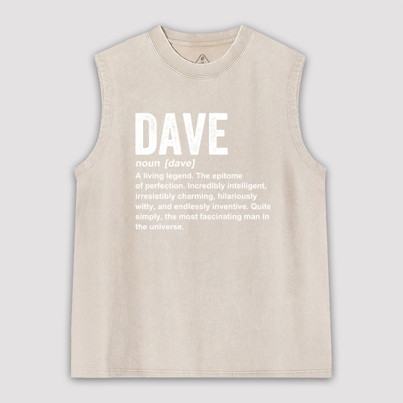 Dave Definition Funny Dave Unisex Unisex Washed Tank