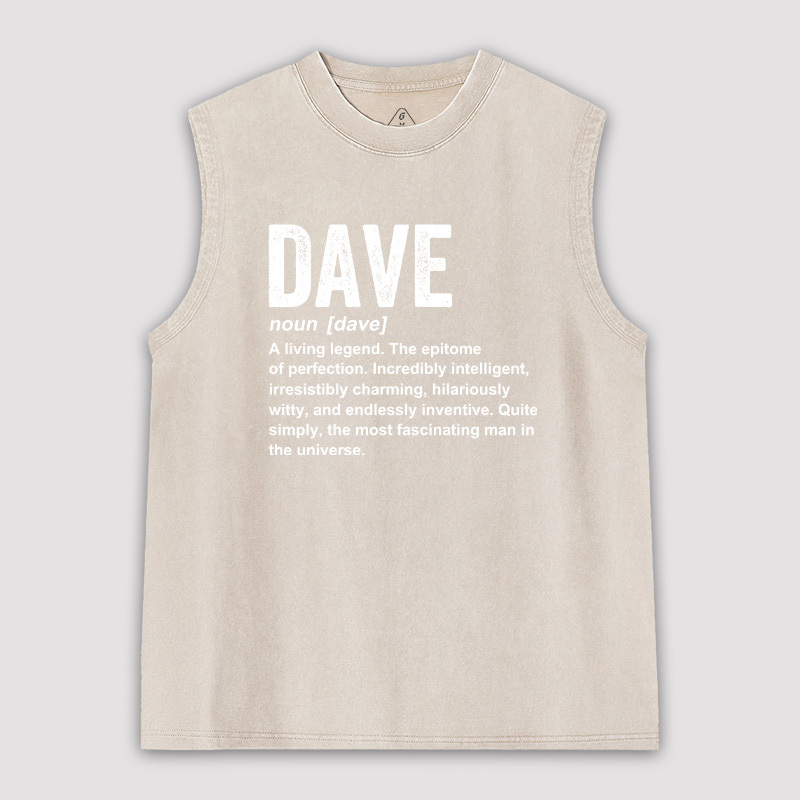 Dave Definition Funny Dave Unisex Unisex Washed Tank