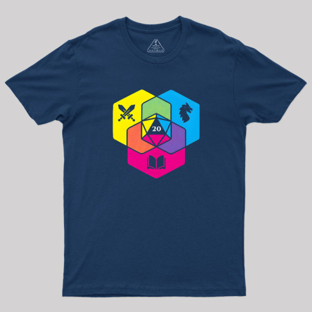 RPG CMYK Dice Venn Diagram Geek T-Shirt