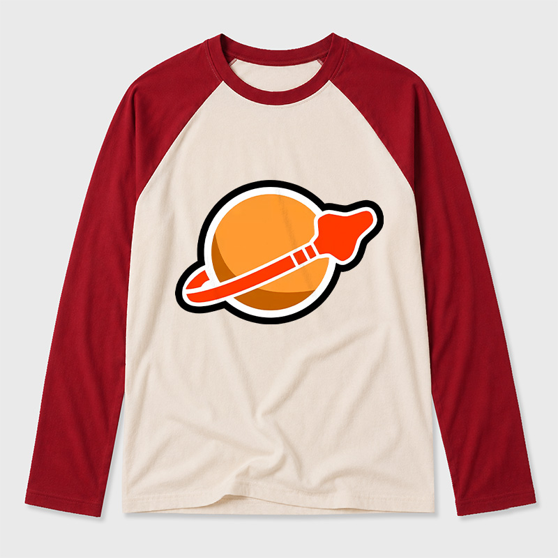 New Space Mars Geek Retro Raglan Long-Sleeve Tee