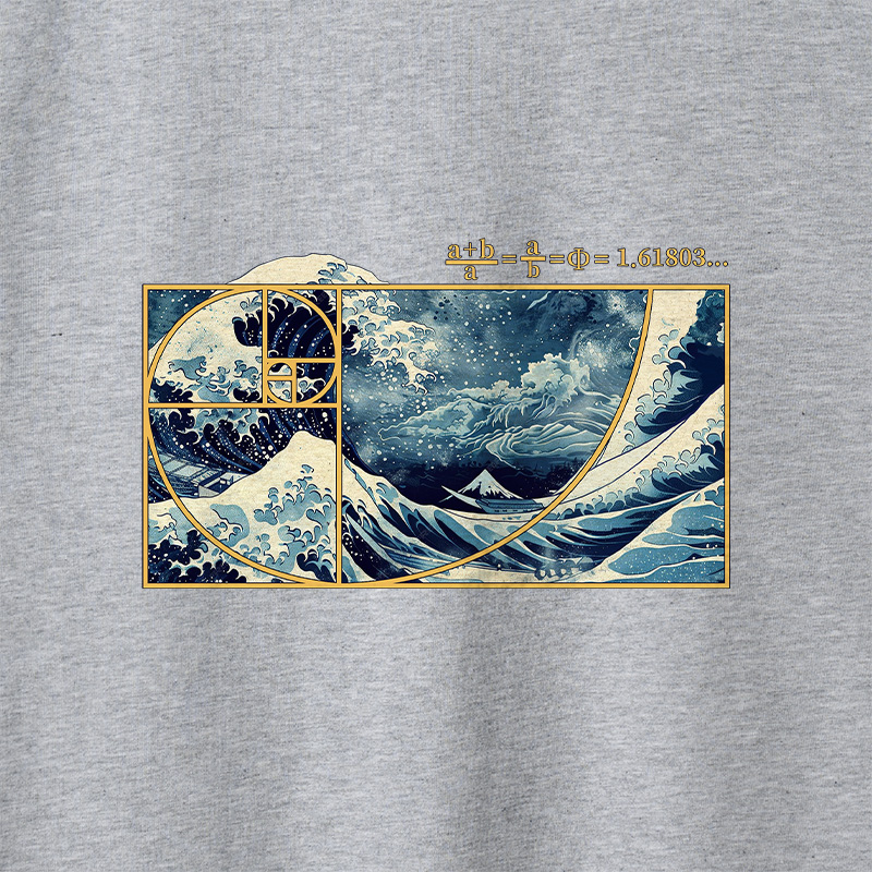 The Great Fibonacci Wave Geek Retro Raglan Long-Sleeve Tee