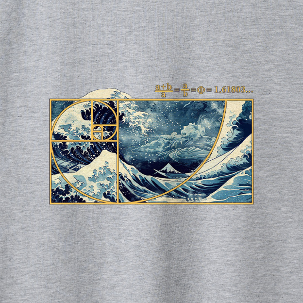 The Great Fibonacci Wave Geek Retro Raglan Long-Sleeve Tee