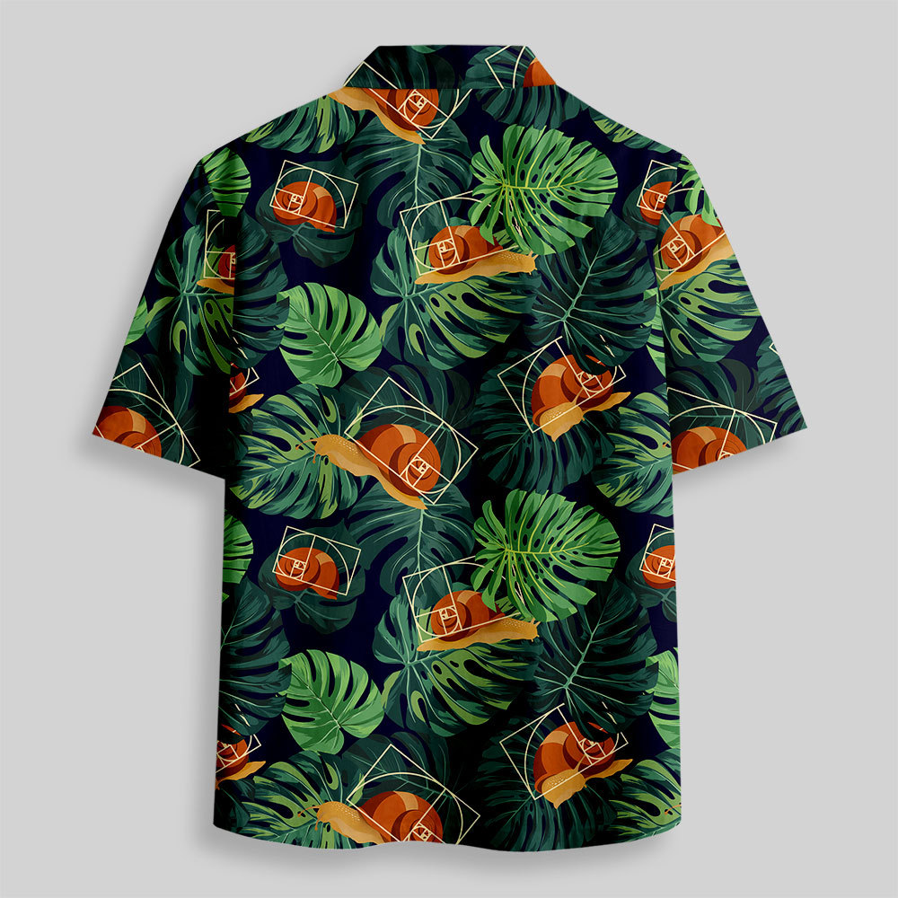 Fibonacci Snail Button Up Pocket Shirt