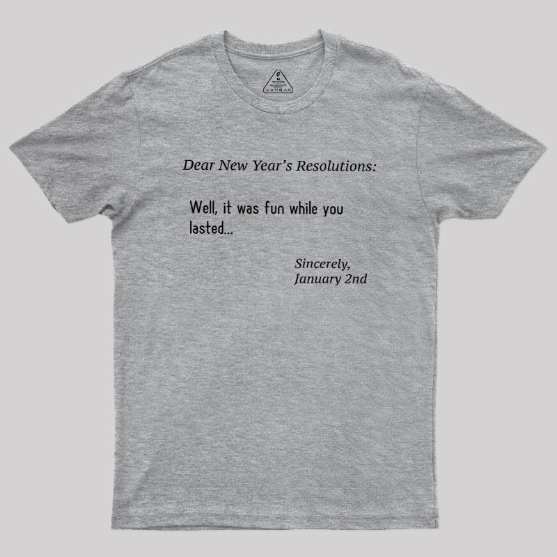 Dear New Year Resolutions Geek T-Shirt