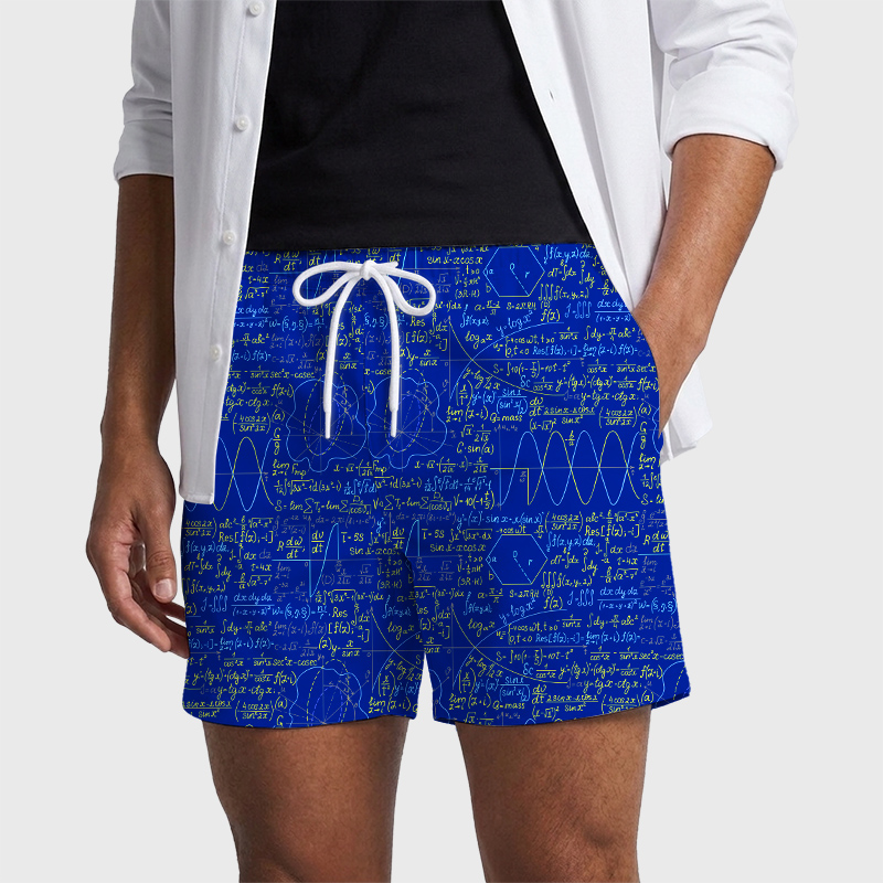 Math Function Curve Geek Hawaiian Swim Trunks
