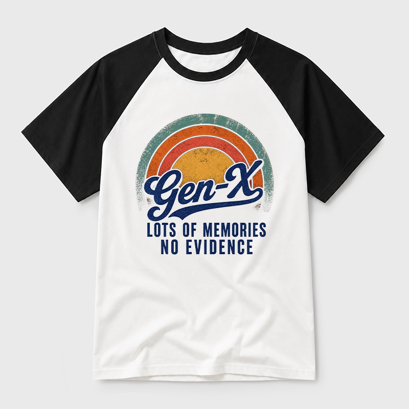 Lots Of Memories No Evidence Geek Retro Raglan T-Shirt