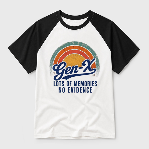 Lots Of Memories No Evidence Geek Retro Raglan T-Shirt