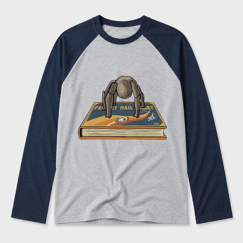 Funny Rocky Geek Retro Raglan Long-Sleeve Tee