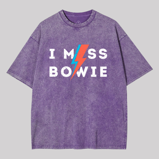 I Miss Bowie Geek Washed T-shirt