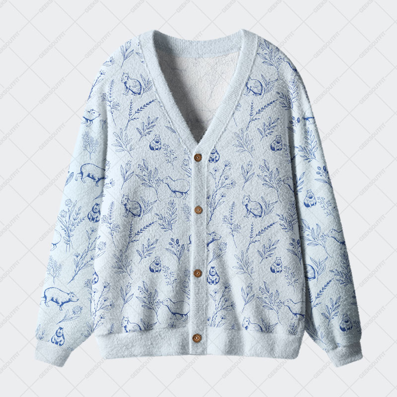 Capybara Geek Ugly Cardigan Sweaters 