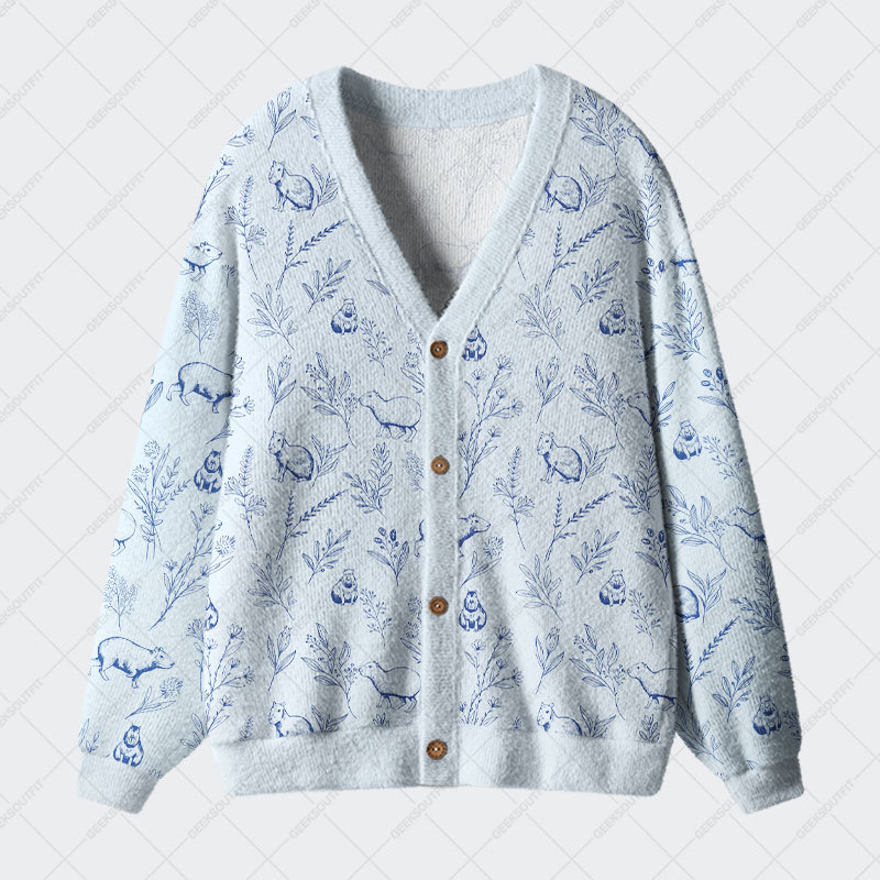 Geeksoutfit Capybara Geek Ugly Cardigan Sweaters for Sale
