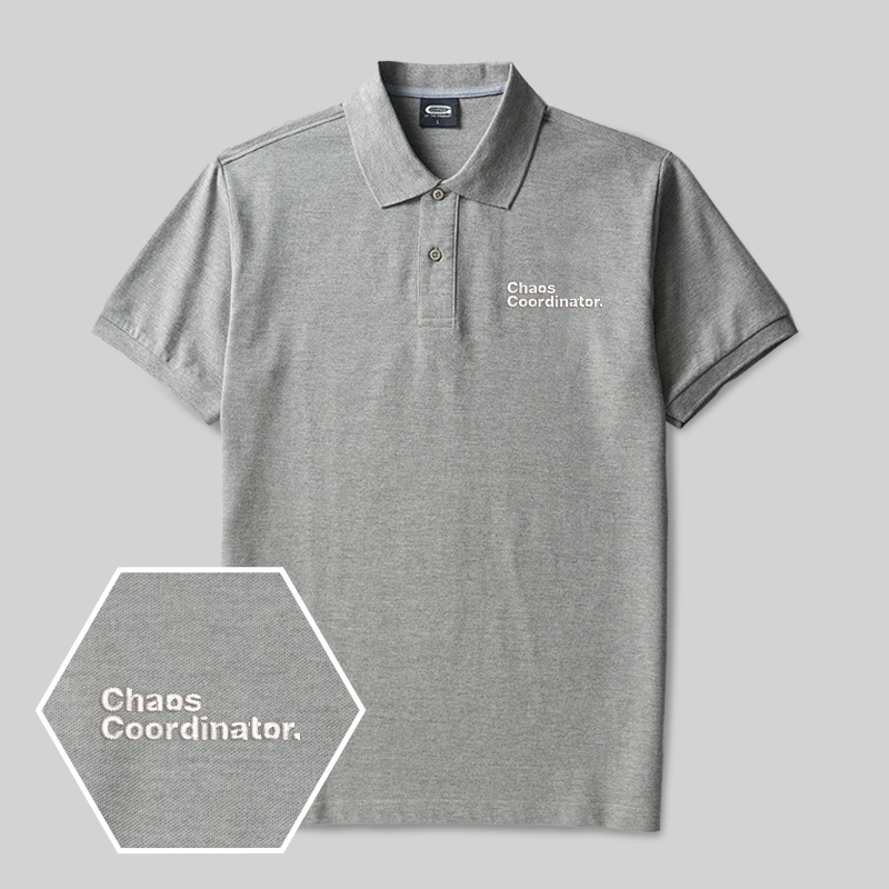 Chaos Coordinator Geek Embroidered Polo Shirts