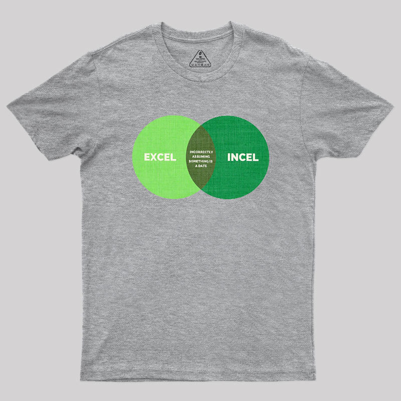 Excel Incel Venn Diagram Geek T-Shirt