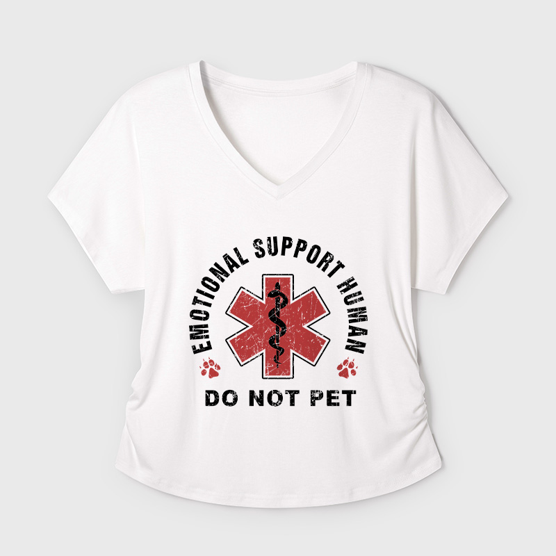 Emotional Support Human Geek Dolman Sleeve V-Neck Shirt