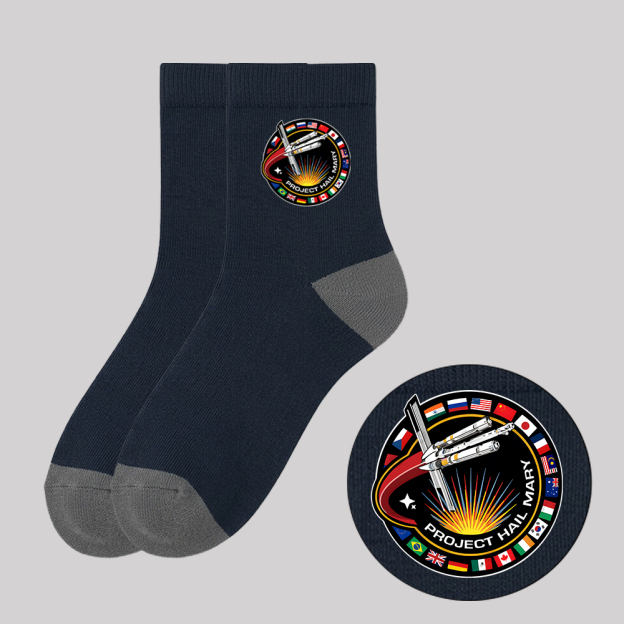 Astro Mission Badge Geek Cotton Daily Socks