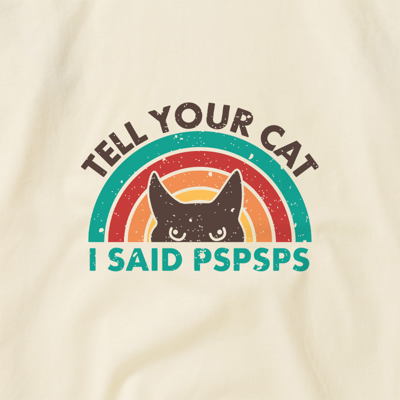 Tell Your Cat Top Retro Cat Rainbow Geek Retro Raglan T-Shirt