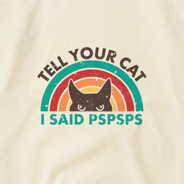 Tell Your Cat Top Retro Cat Rainbow Geek Retro Raglan T-Shirt