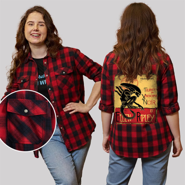 Tour of the Xenomorph Plaid Flannel Shirt