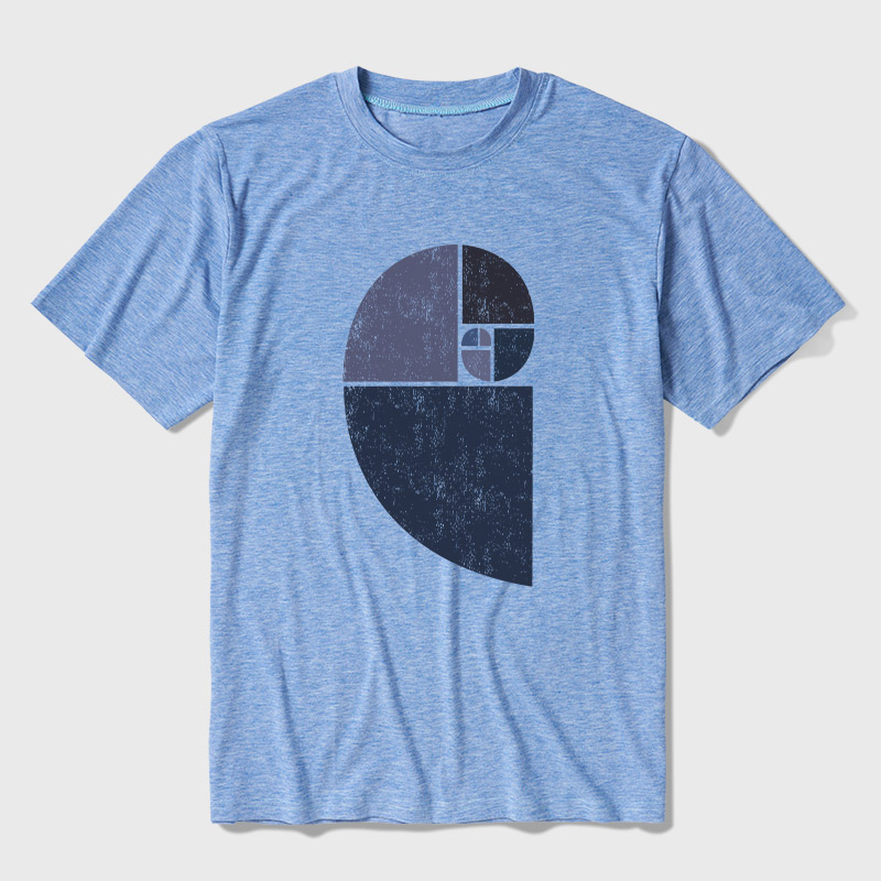 Distressed Fibonacci Spiral Ultra Soft Heather Tee