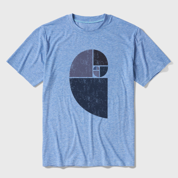 Distressed Fibonacci Spiral Ultra Soft Heather Tee