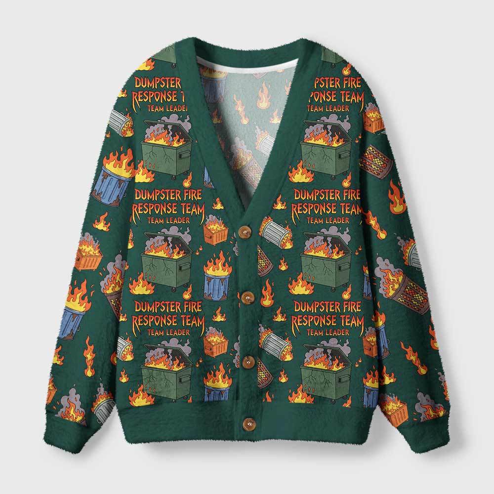 Geeksoutfit Chaos Commander Green Geek Ugly Cardigan Sweaters  for Sale