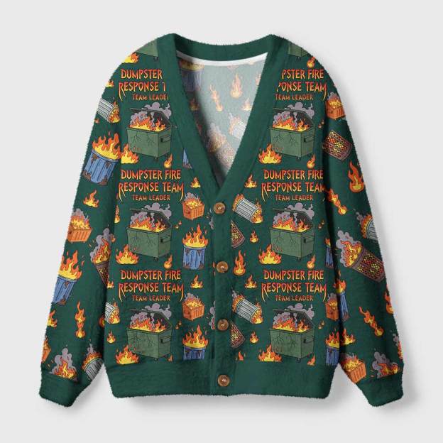 Chaos Commander Green Geek Ugly Cardigan Sweaters