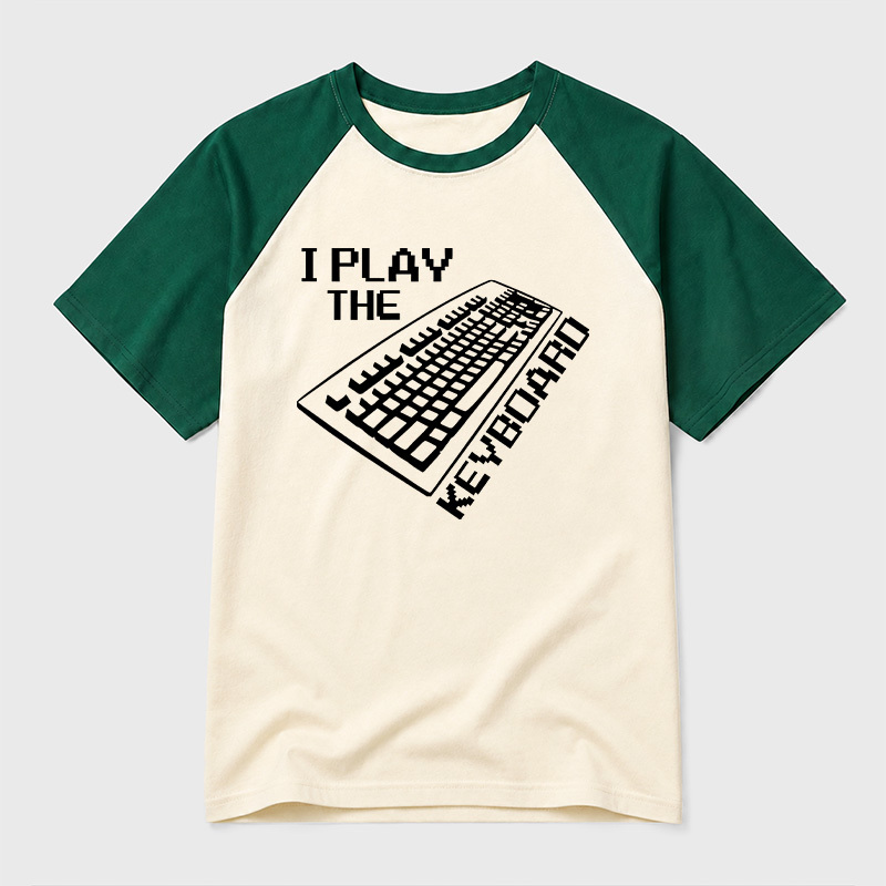 I Play The Keyboard Geek Retro Raglan T-Shirt