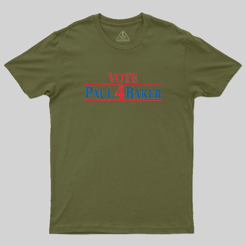 Retro Campaign Vote Paul 4 Baker Novelty Geek T-Shirt