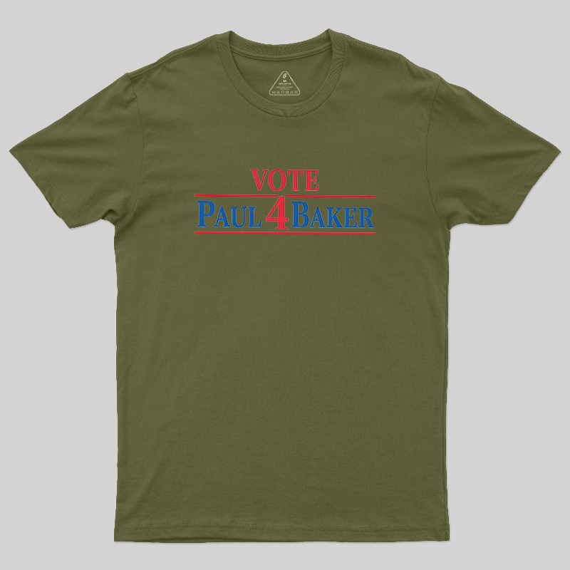 Retro Campaign Vote Paul 4 Baker Novelty Geek T-Shirt