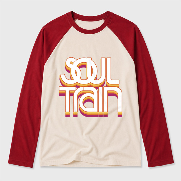 Vintage Soul Train Geek Retro Raglan Long-Sleeve Tee