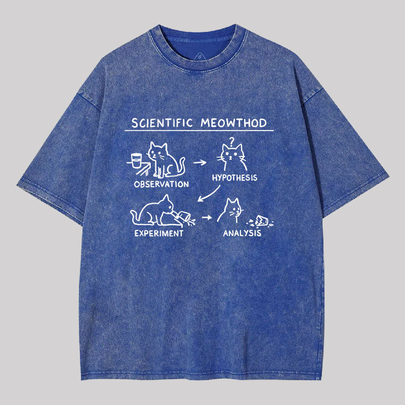 Scientific Meowthod Geek Washed T-shirt