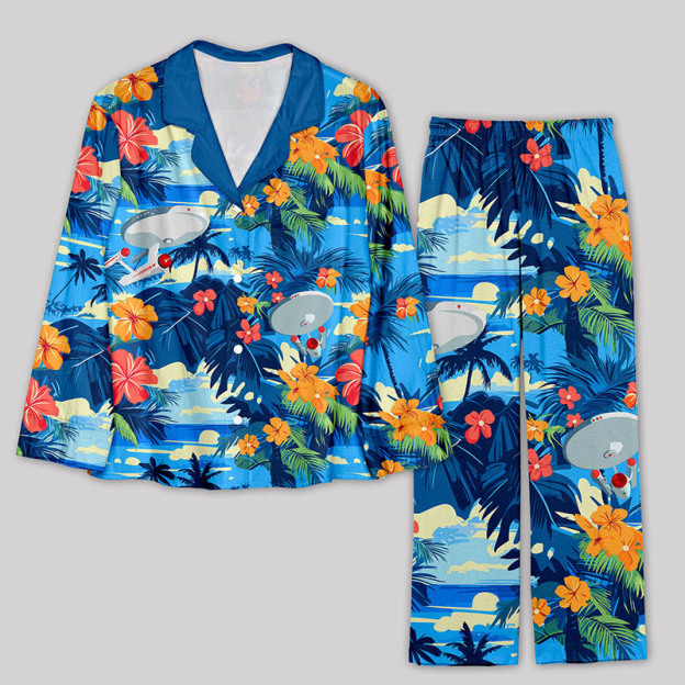 Scifi Spacecraft Hawaii Pajama Sets