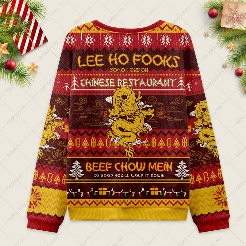 Lee Ho Fooks Ugly Christmas Fuzzy Fleece Sweatshirt
