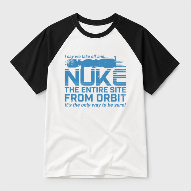 Nuke It from Orbit Geek Retro Raglan T-Shirt