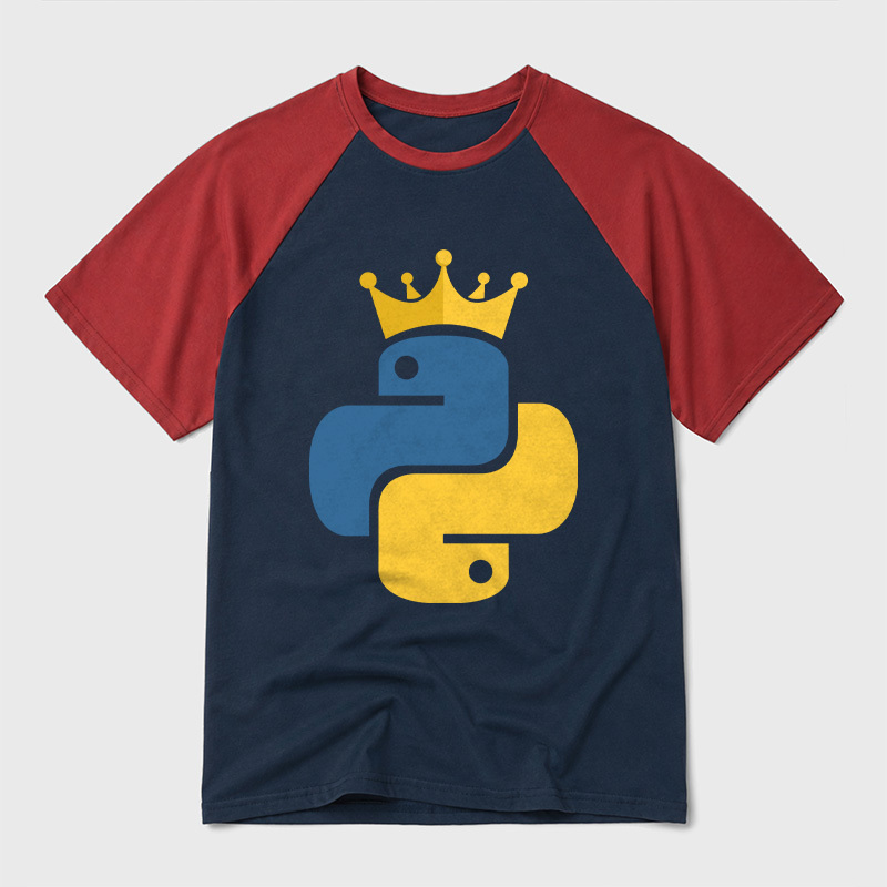 Python King Geek Retro Raglan T-Shirt