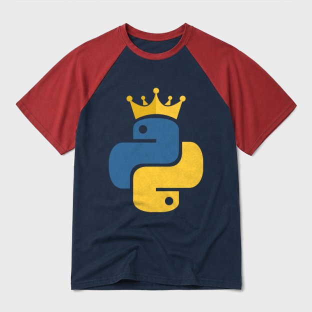 Python King Geek Retro Raglan T-Shirt
