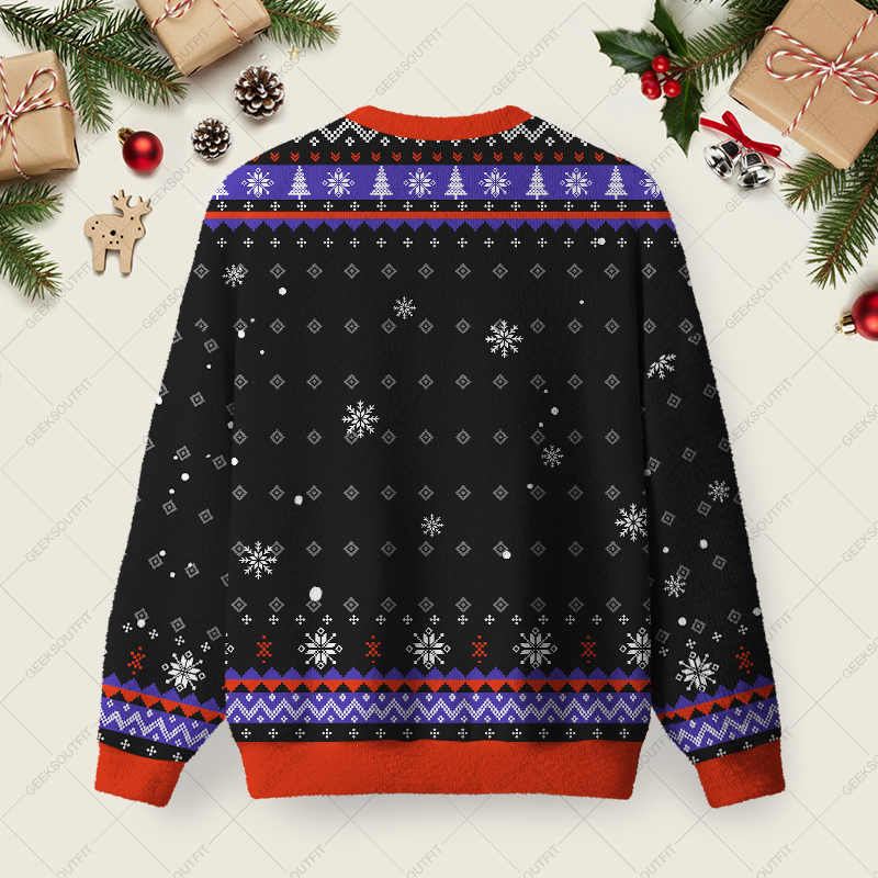 Not Flat Ugly Christmas Fuzzy Fleece Sweatshirt