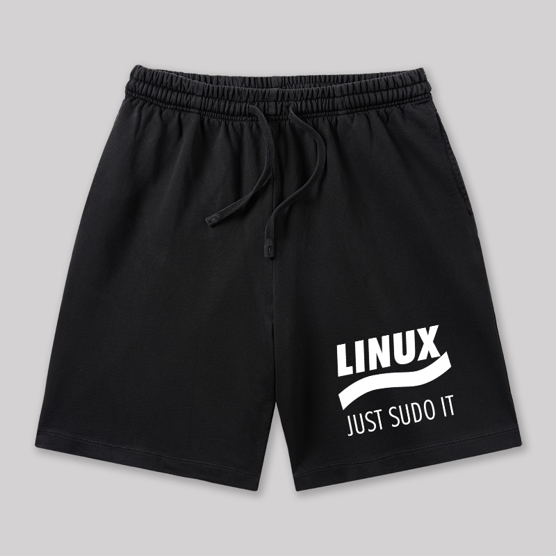 Linux Just Sudo It Geeky Washed Shorts