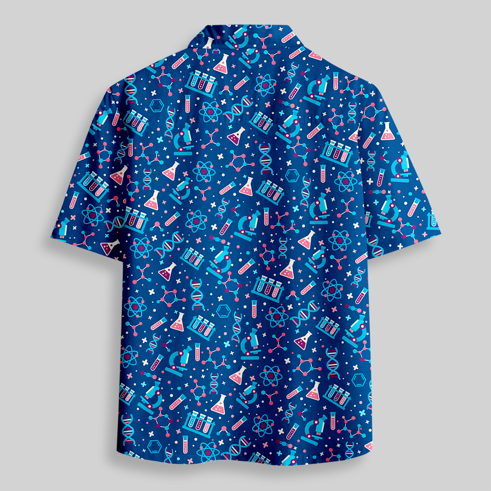 Stem Science Lab Dna Atom Button Up Pocket Shirt