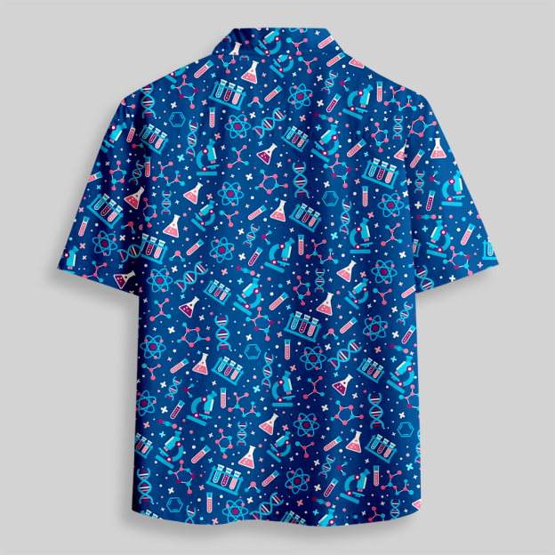 Stem Science Lab Dna Atom Button Up Pocket Shirt