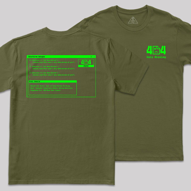 Data Missing Front and Back Printing Geek T-Shirt