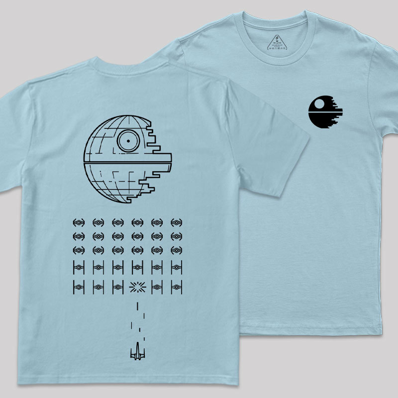 Pixel Wars Front And Back Printing Geek T-Shirt